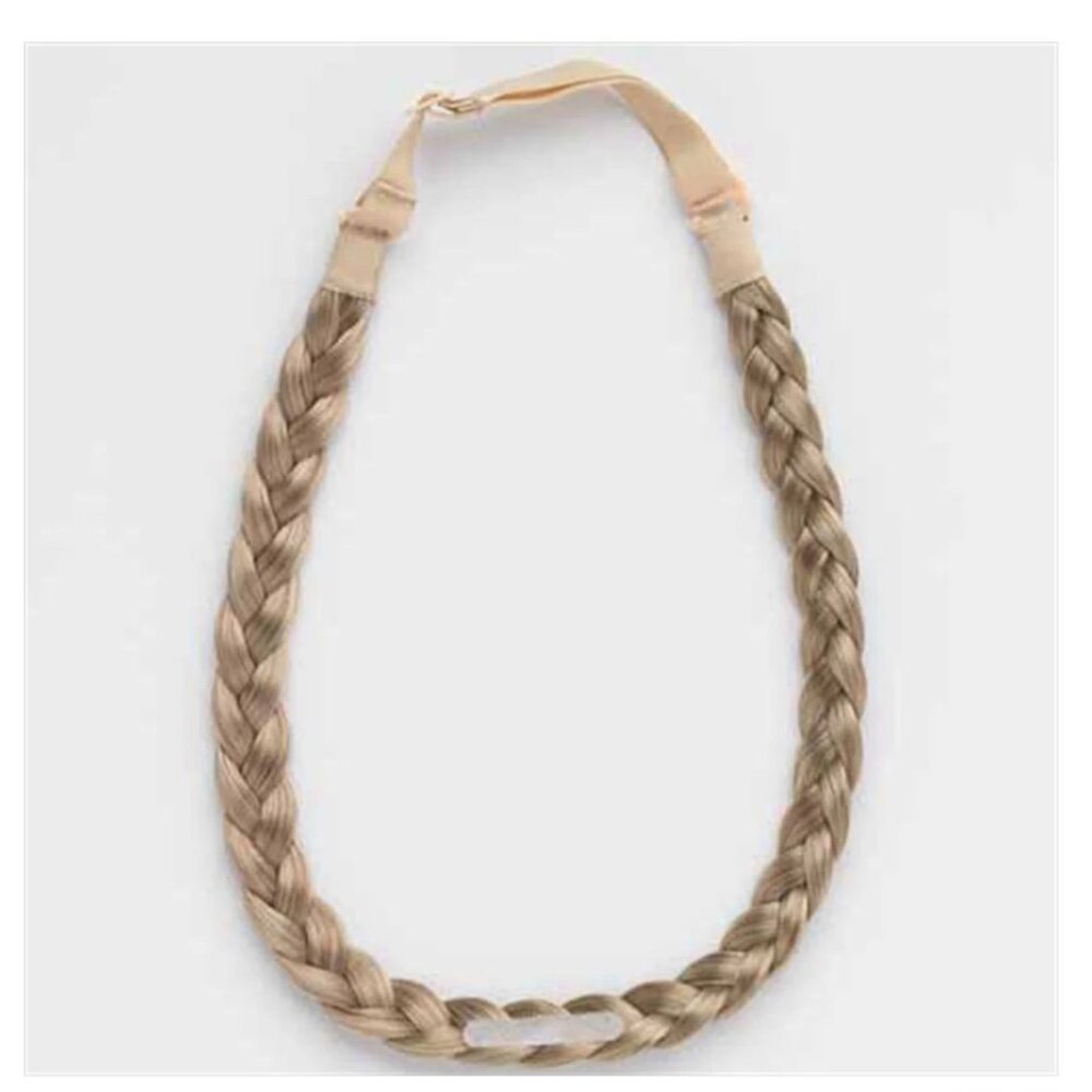 Two Blonde Faux Hair Braid Headbands